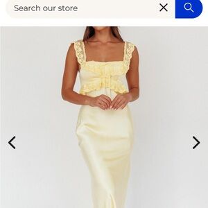 Selfie Leslie Yellow Lace Midi Dress